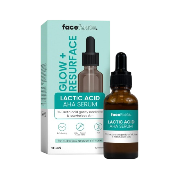 Face Facts Glow & Resurface Lactic Acid Facial Serum 30ml