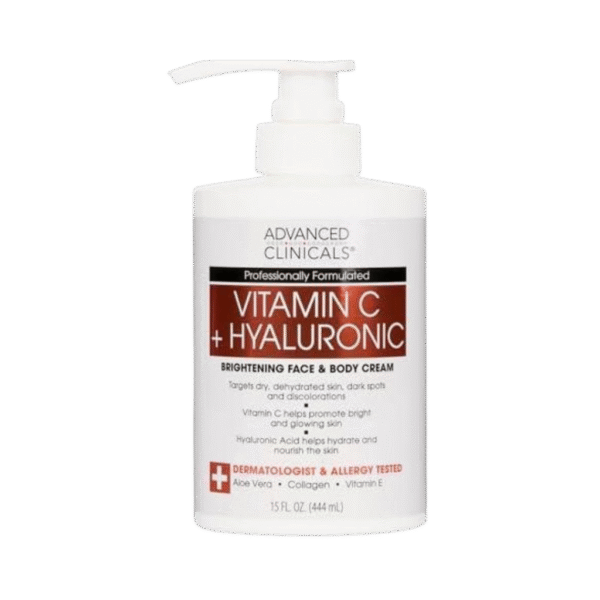 Advanced Clinicals Vitamin C & Hyaluronic Acid Brightening Face & Body Cream 444ml