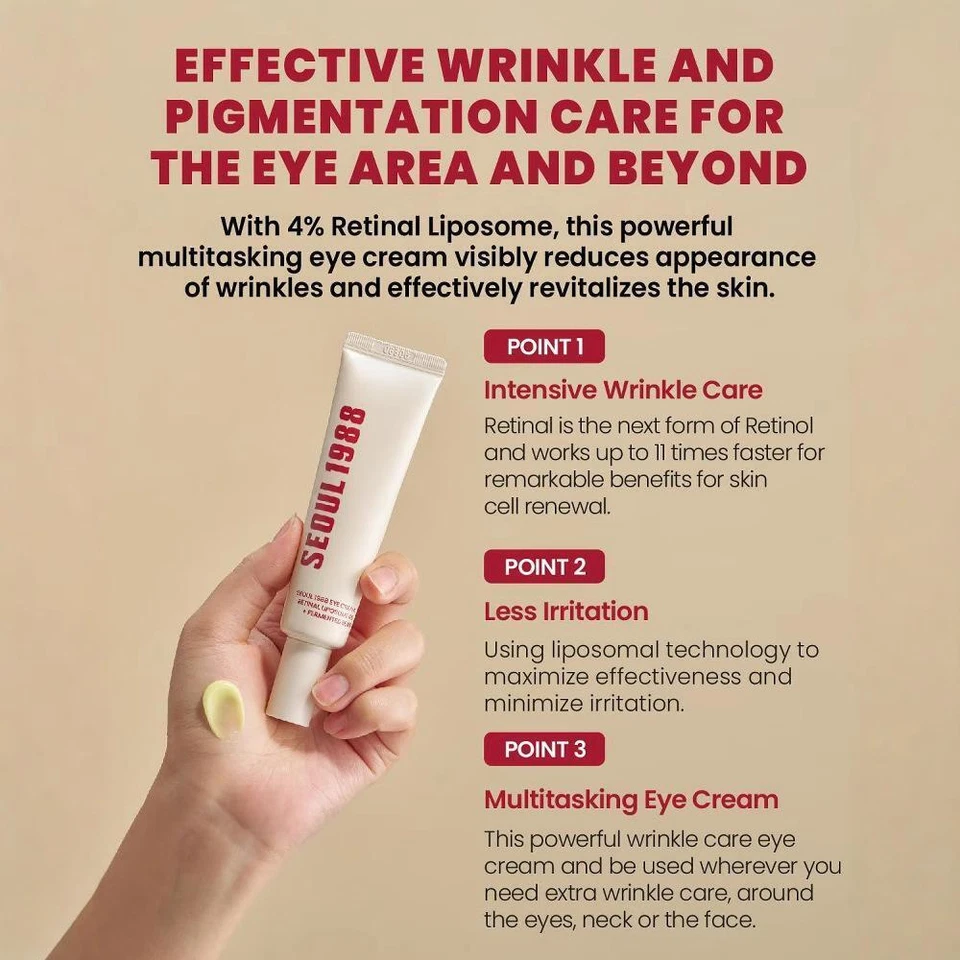 KSecret SEOUL 1988 Eye Cream : Retinal Liposome 4% + Fermented Bean - Image 2